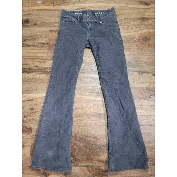Gap 1969  Perfect Boot Corduroy Pants Jeans Women's Size 28 6 31 Color Pavement - Picture 2 of 13